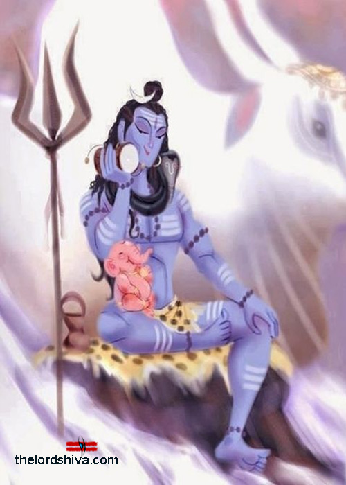 Shiva With Bal Ganesha And Nandi Mobile Wallpaper Free Download