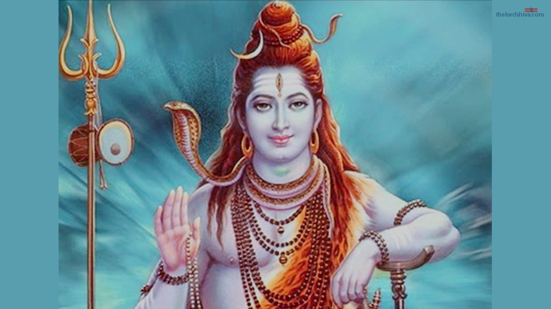 Lord Shiva With Light Blue Background image
